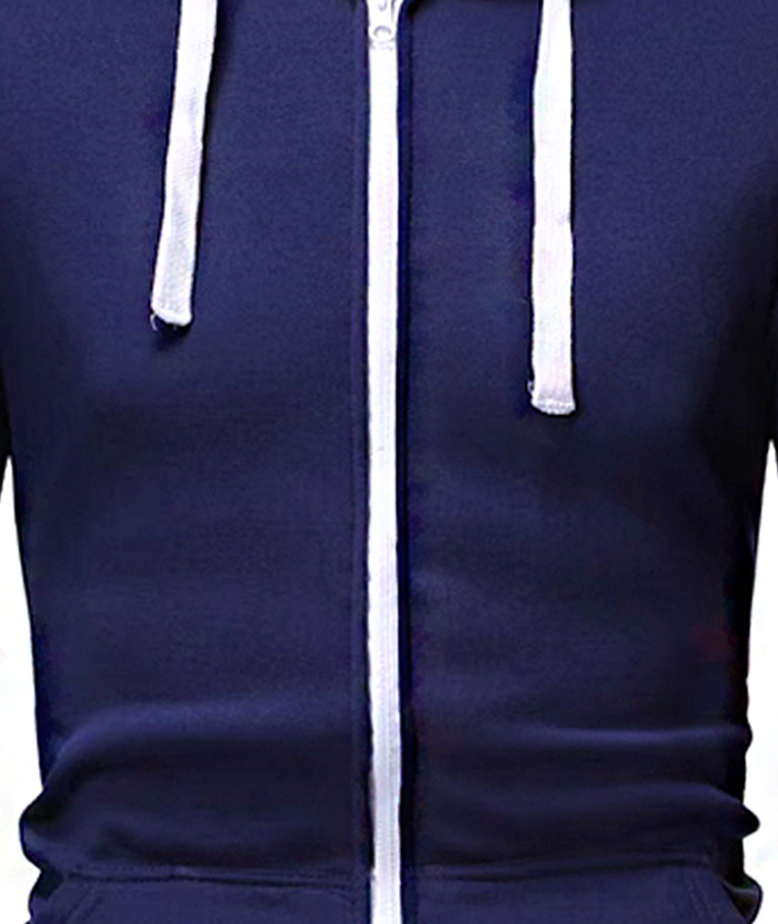ZITY Men's Light Weight Long Sleeve Full Zip Loose Hoodie-DUMFH05073|Zitysports