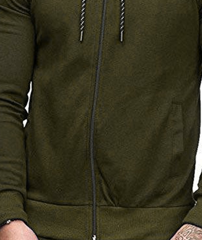 ZITY Men's Full-Zip Long Sleeve Workout Slim Fit Outdoor Hoodie-DUMFH04985|Zitysports