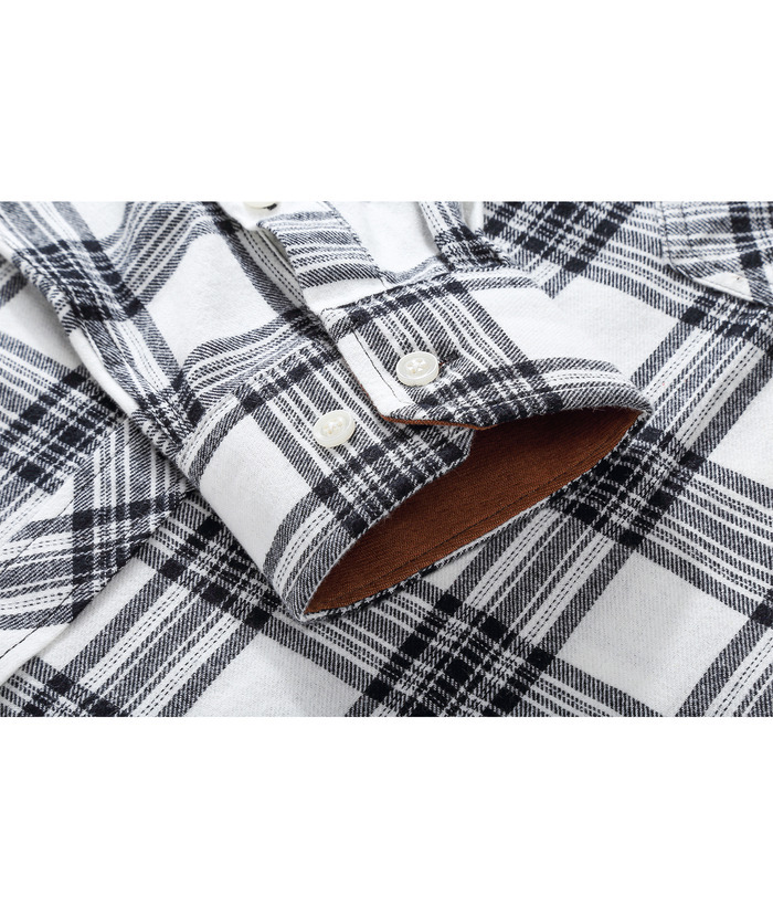 ZITY Men's Plaid Button Up Shirt with Flap Pocket Spring Fall Top-ZPK006565 | Zitysports