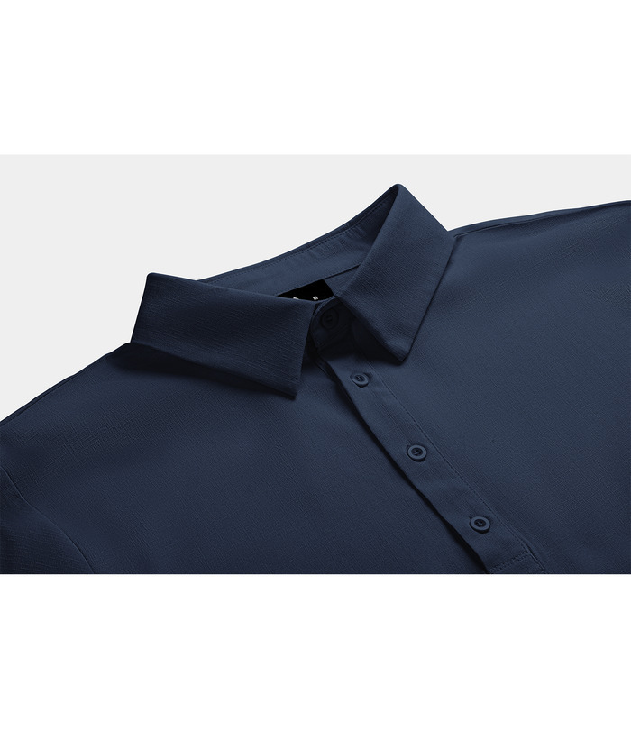 ZITY Men's Long Sleeve Button Up Polo Shirt-CUMLS01287