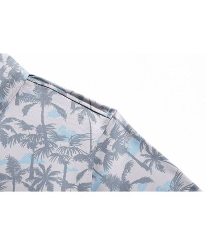 ZITY Men's Button Up Slim Fit Printed Polo Shirt-CUMPO05195
