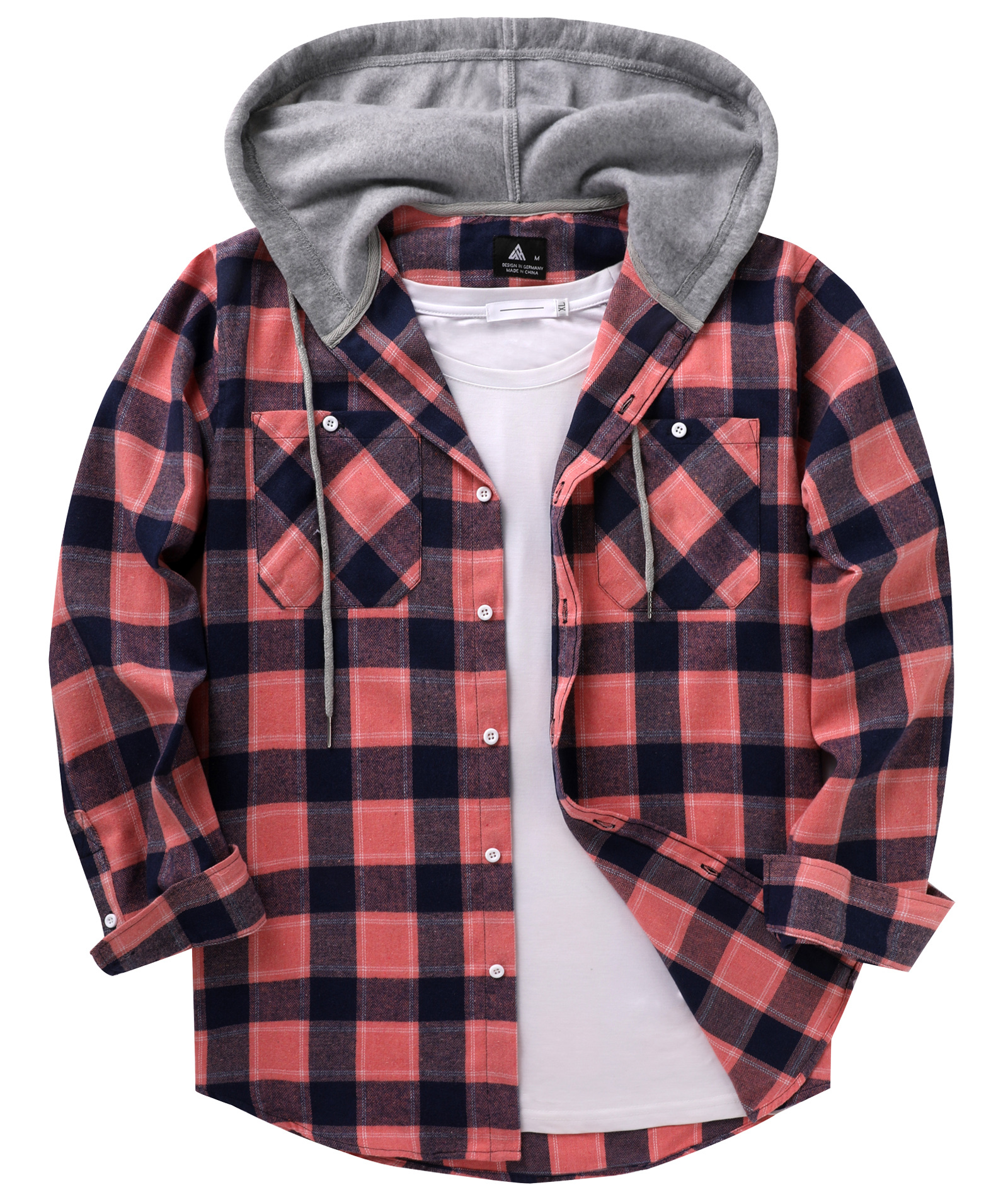 4 Pack Men's Flannel Plaid Hoodie Shirts