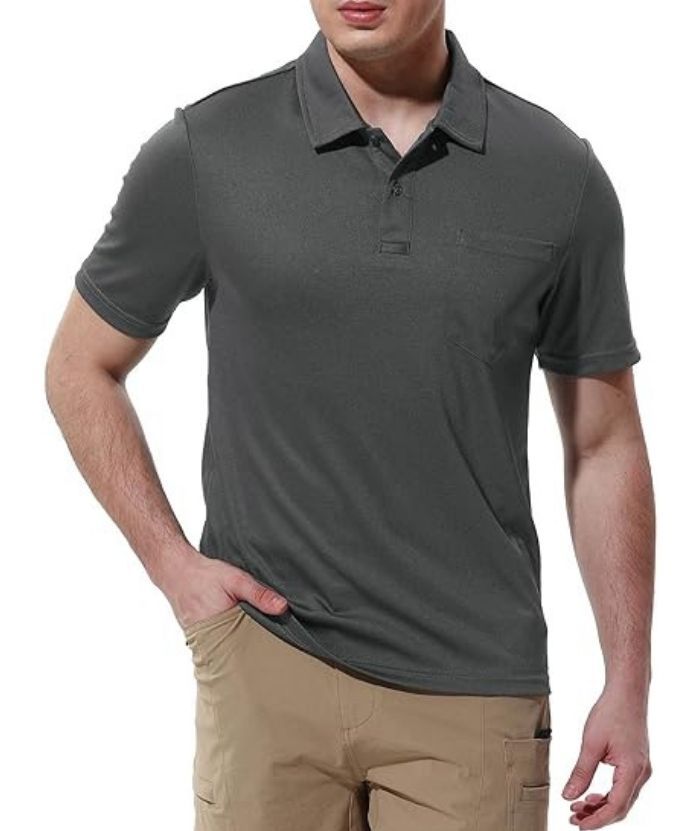 ZITY Men's Button Up Quick Dri Casual Polo Shirt-CEMPO03494