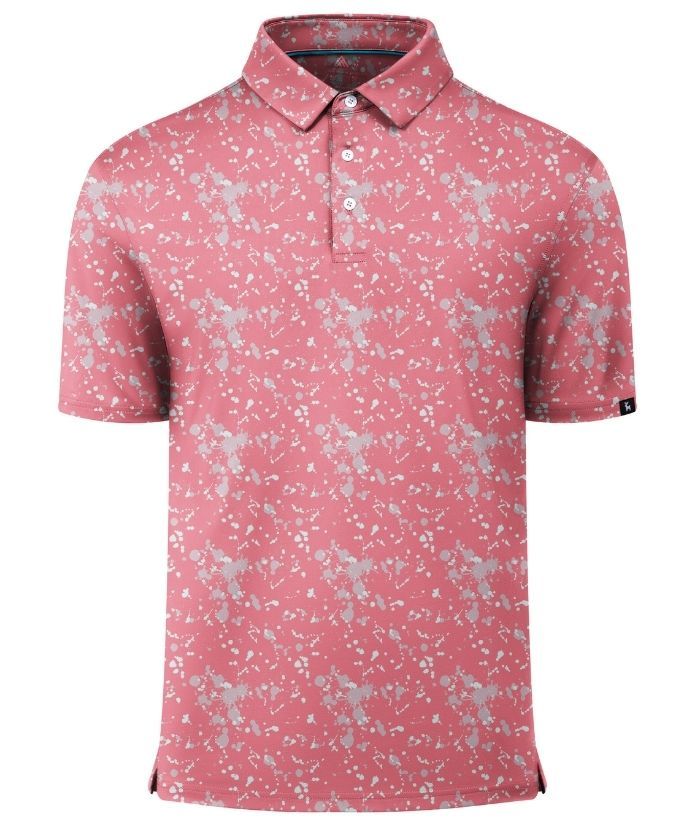 ZITY Men's Button Up Slim Fit Printed Polo Shirt-CUMPO05195