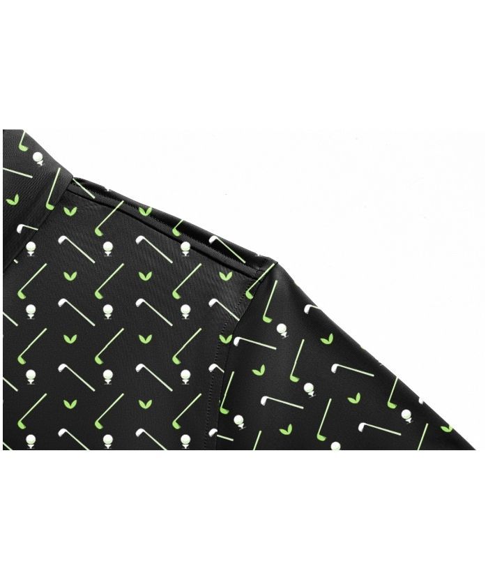 ZITY Men's Button Up Slim Fit Printed Polo Shirt-CUMPO05195