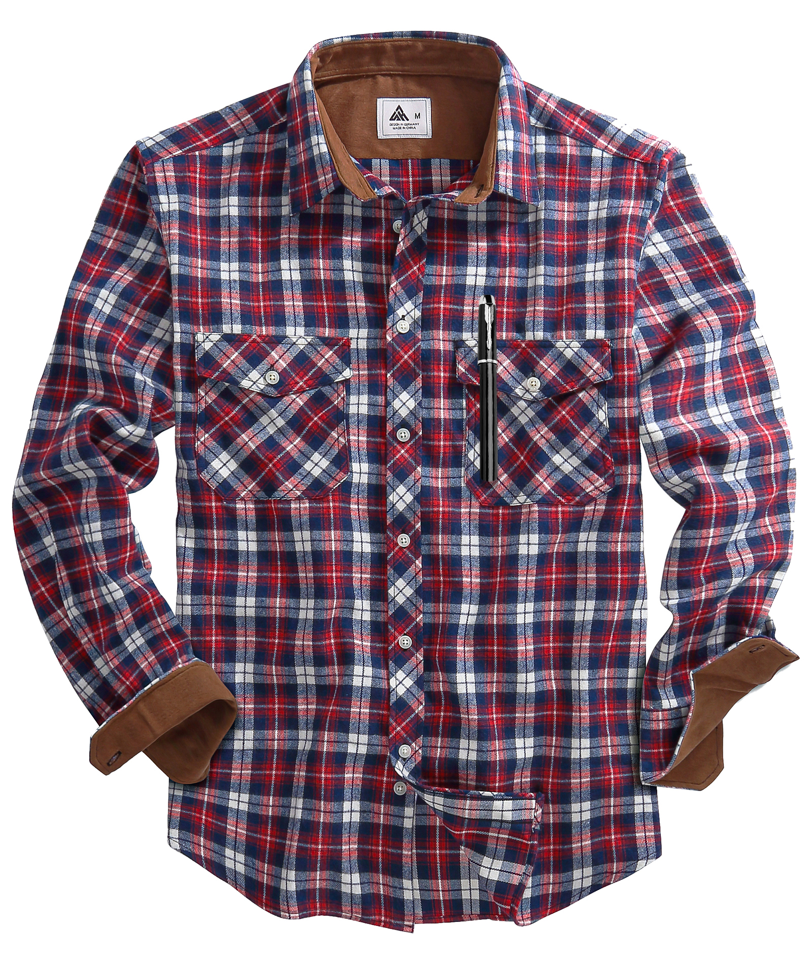 red and blue plaid shirt