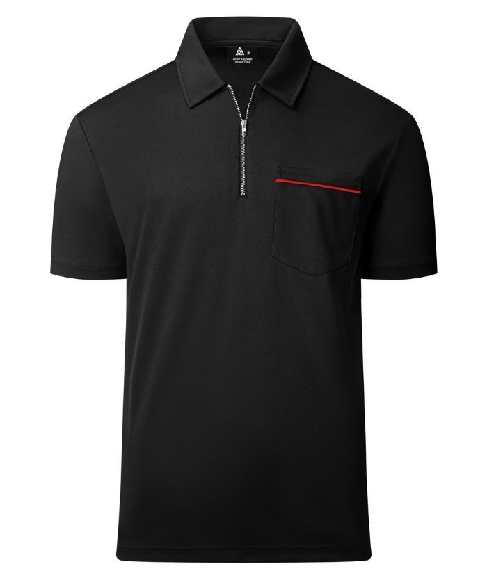 ZITY Men's Quarter Zip Slim Fit Polo Shirt-ZPK008403