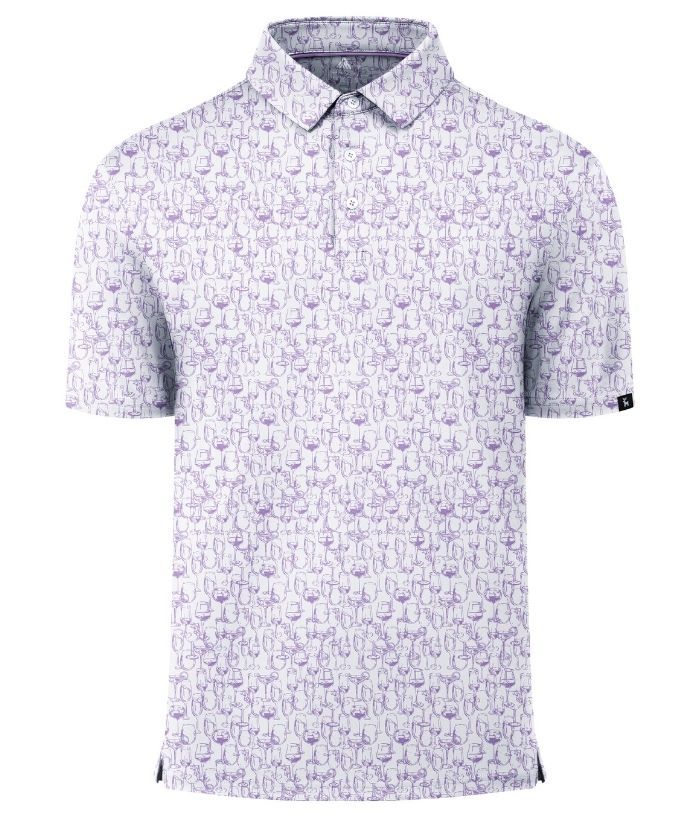 ZITY Men's Button Up Slim Fit Printed Polo Shirt-CUMPO05195