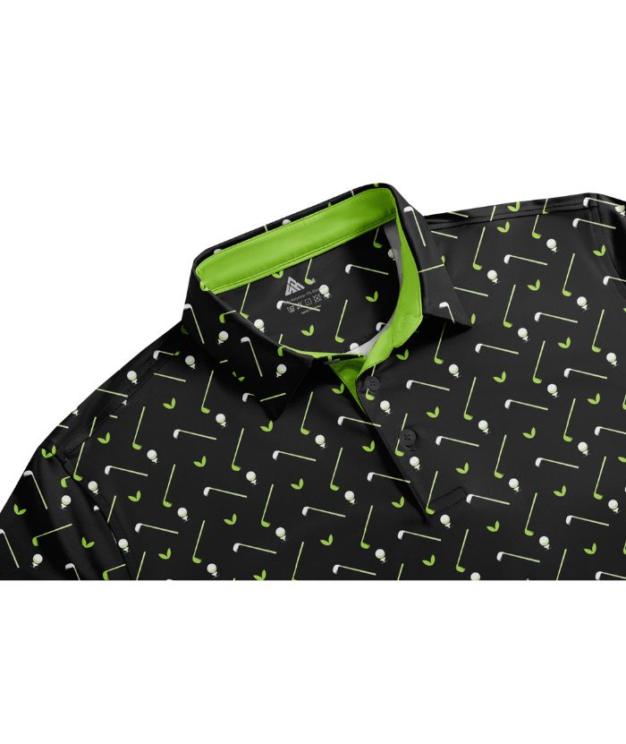 ZITY Men's Printed Dri Fit Performance Golf Polo Shirt-CUMPO05189 