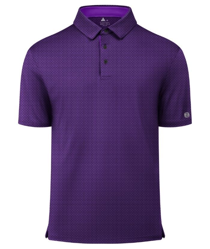 ZITY Men's Button Up Slim Fit Printed Polo Shirt-CUMPO05189