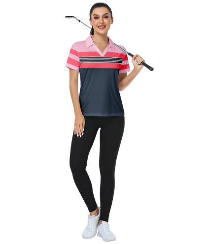 ZITY Women's Dri Fit Casual V Neck Golf Polo Shirt-CFWTX00037