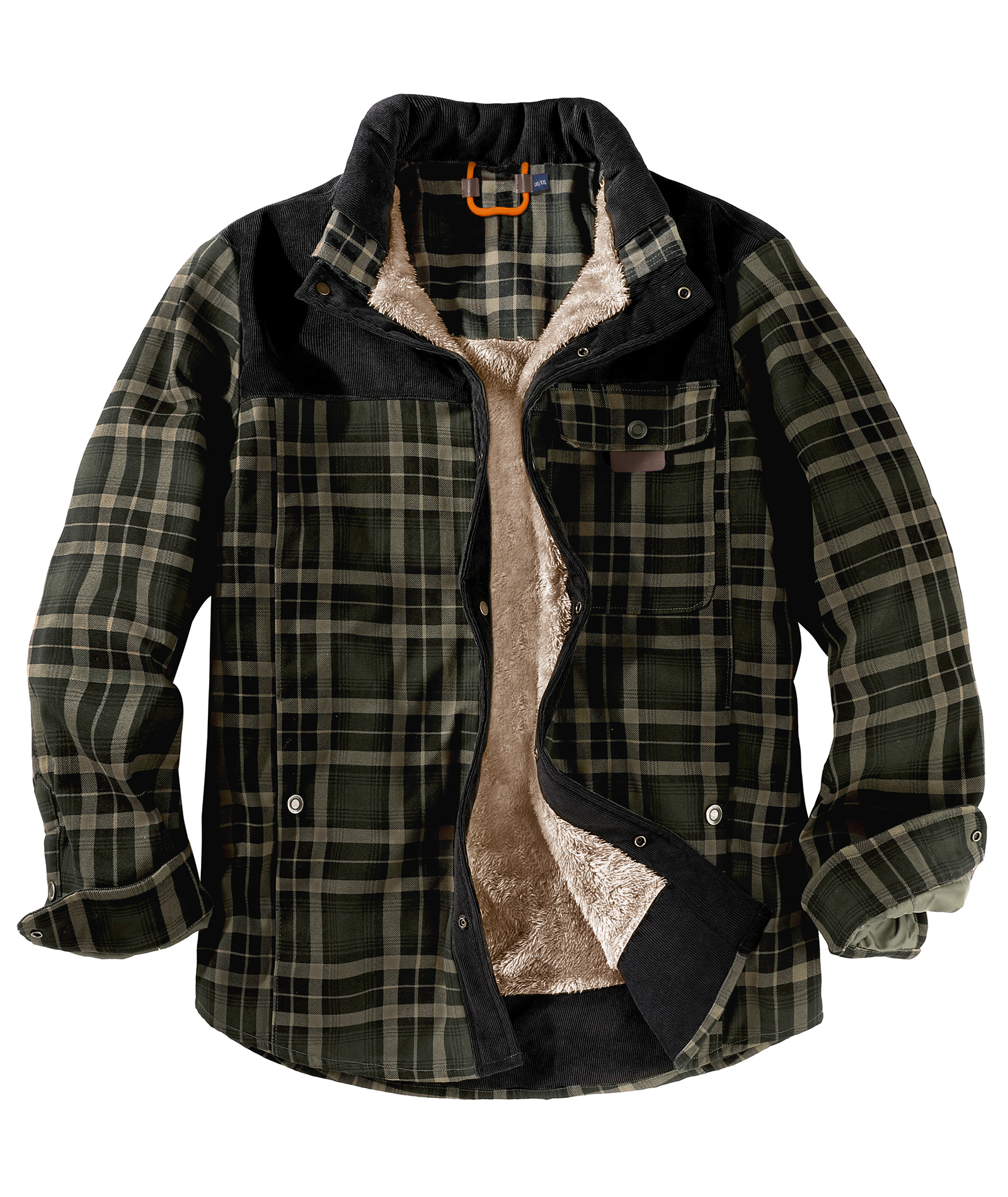 ZITY Men's Long Sleeve Full Zipper Casual Plaid Jacket-AUMPJ00583