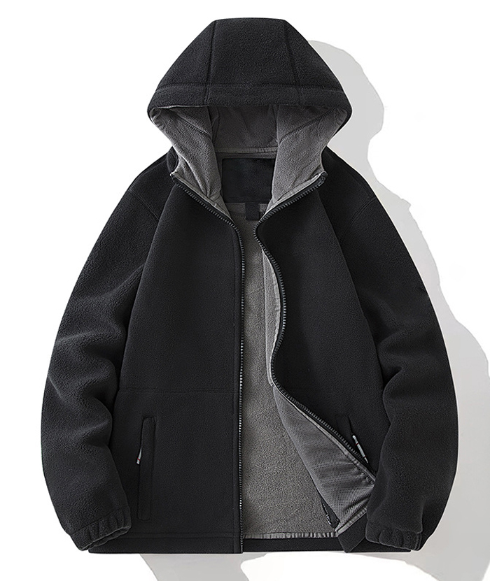 ZITY Men's Full Zipper Fleece Jacket-DUMCO05447