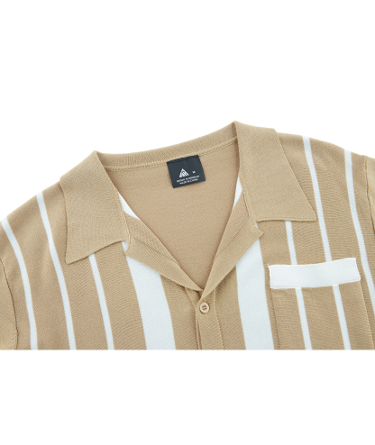 ZITY Men's Button Down Knitted Stripe Dry Fit Casual Polo Shirt-CUMPO01701 | Zitysports