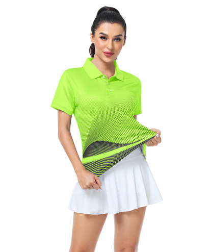 ZITY Women's Tennis Button-Up Short Sleeve Fast Dry Polo Shirt-ZPK001220 | Zitysports