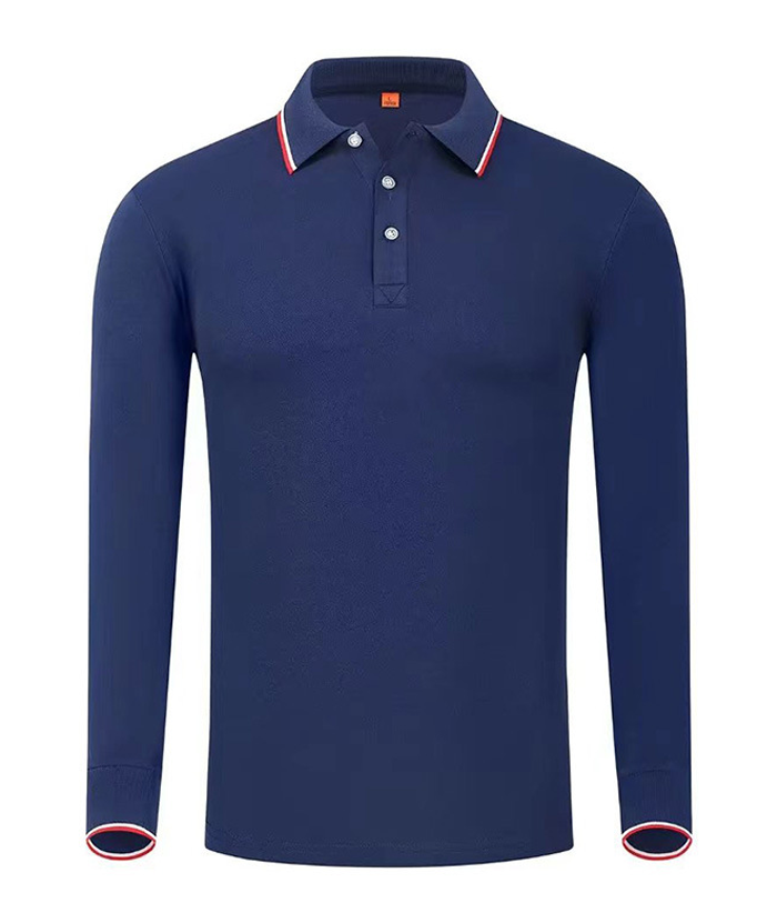 Men's Long Sleeve Lapel Slim Fit Polo Shirt-DUMLP05808