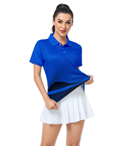ZITY Women's Tennis Button-Up Short Sleeve Fast Dry Polo Shirt-ZPK001220 | Zitysports