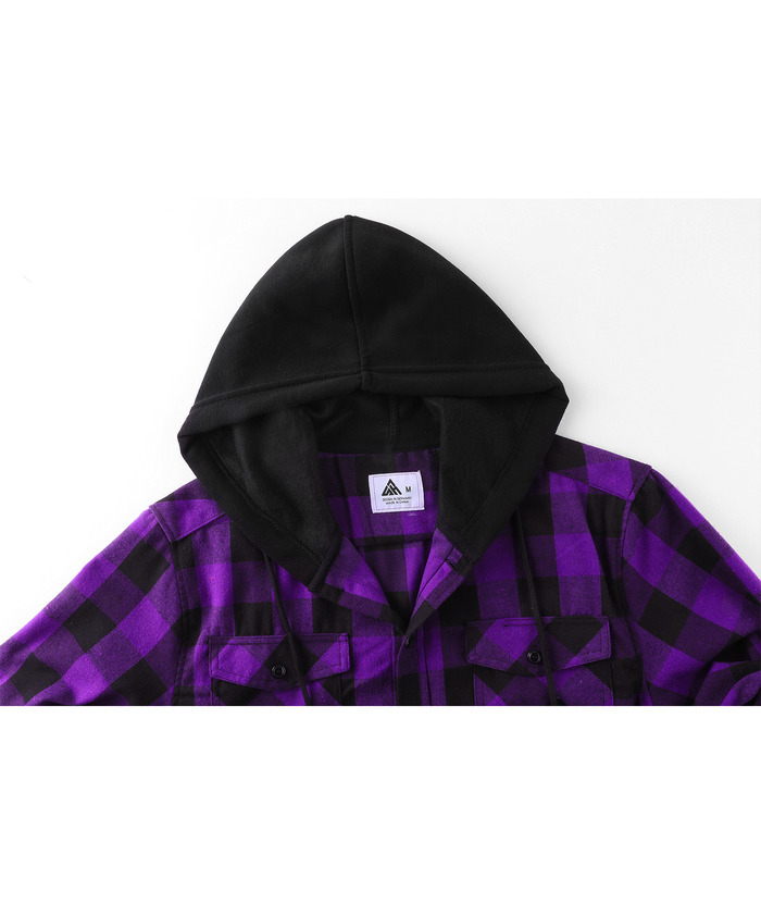 ZITY Men's Color Block Pattern Long Sleeve Casual Plaid Flannel Shirt-ZPK006185 | Zitysports