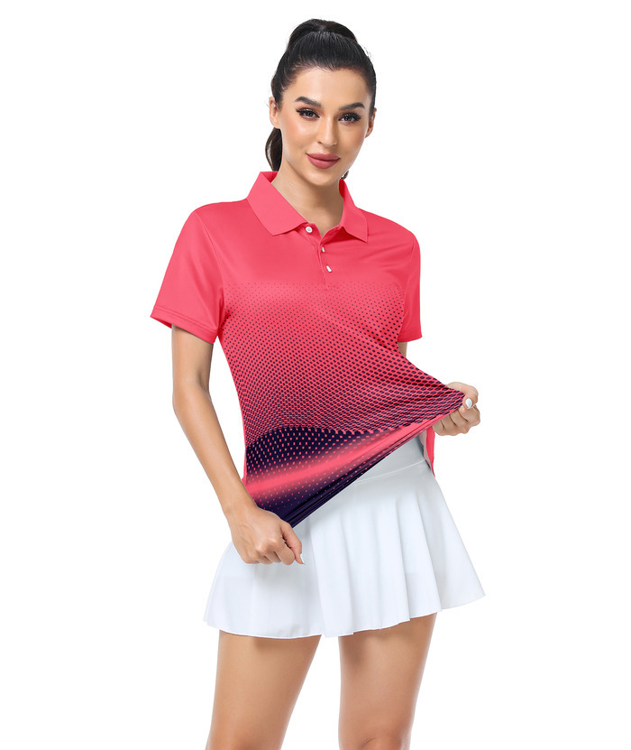 ZITY Women's Tennis Button-Up Short Sleeve Fast Dry Polo Shirt-ZPK001220 | Zitysports