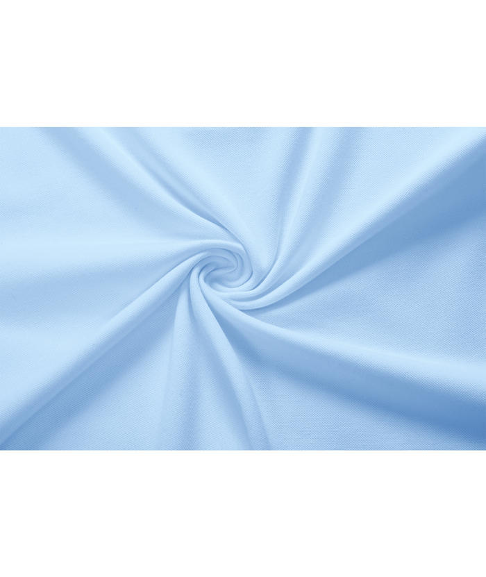 Sky blue solid color polo shirt - Athletic casual fit for women