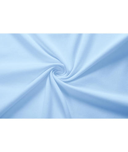 Sky blue solid color polo shirt - Athletic casual fit for women