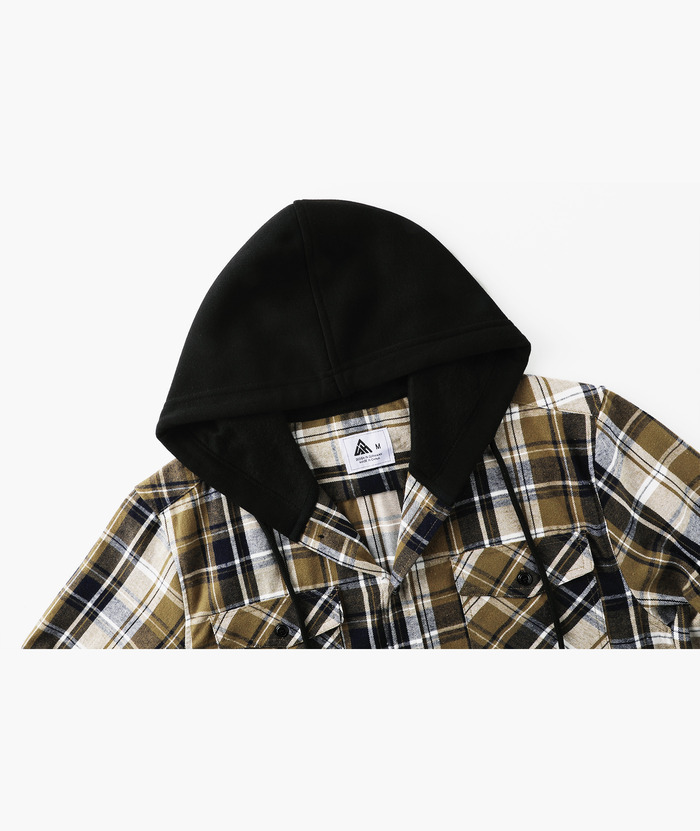 ZITY Men's Button Up Long Sleeve Plaid Hoodie-CUMLT03681|Zitysports