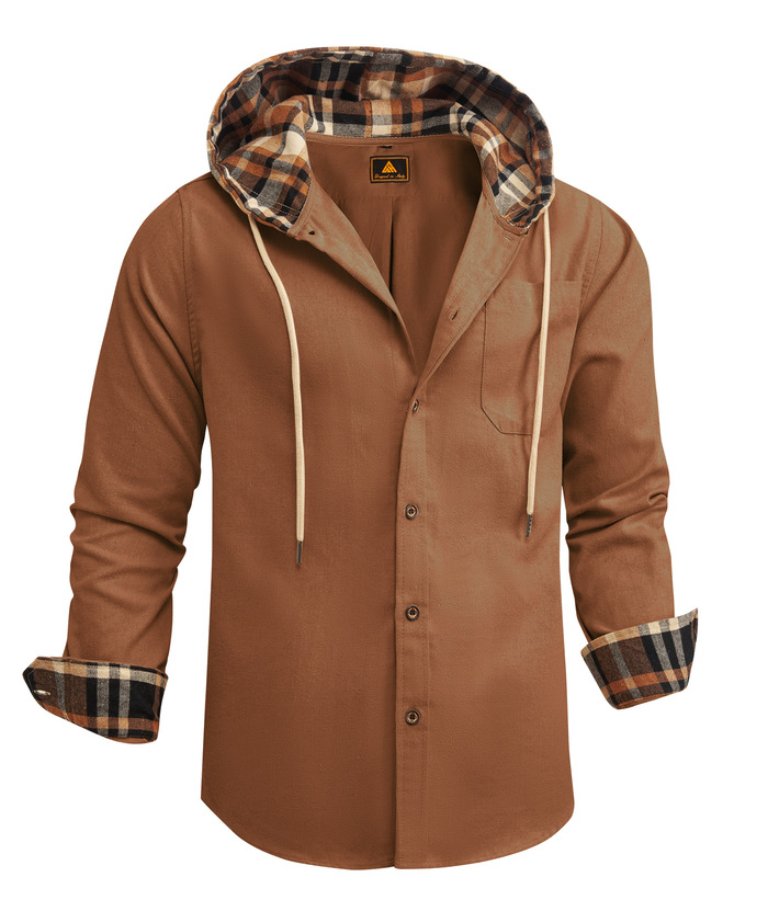 ZITY Men's Button-Up Plaid Shirt-ZPK007042