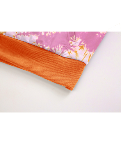 ZITY Women's Tie Dye Full Zipper Fleece Hoodie-CUWFH01516