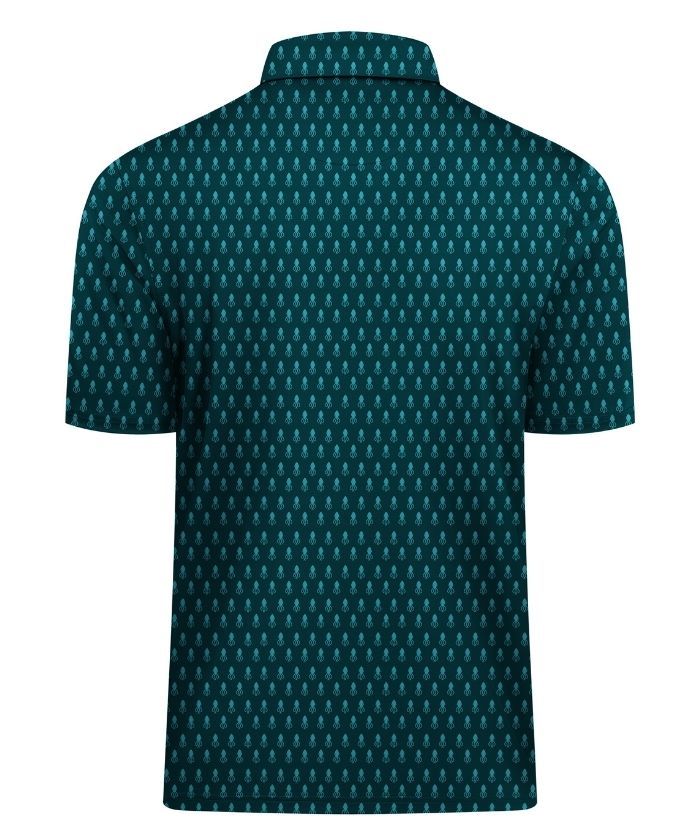 ZITY Men's Button Up Slim Fit Printed Polo Shirt-CUMPO05195