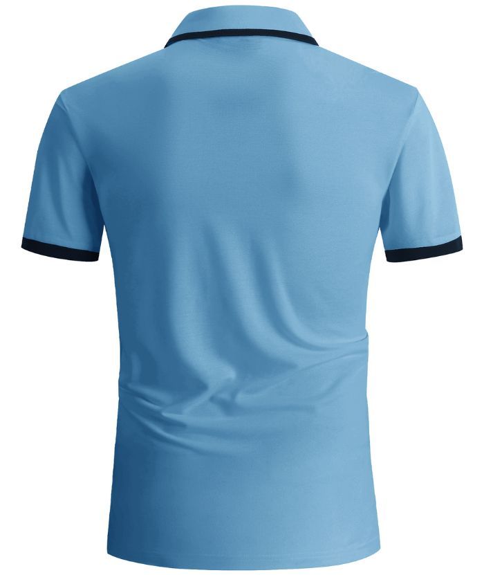 ZITY Men's Slim Fit Button Up Golf Polo Shirt-CEMPO04037