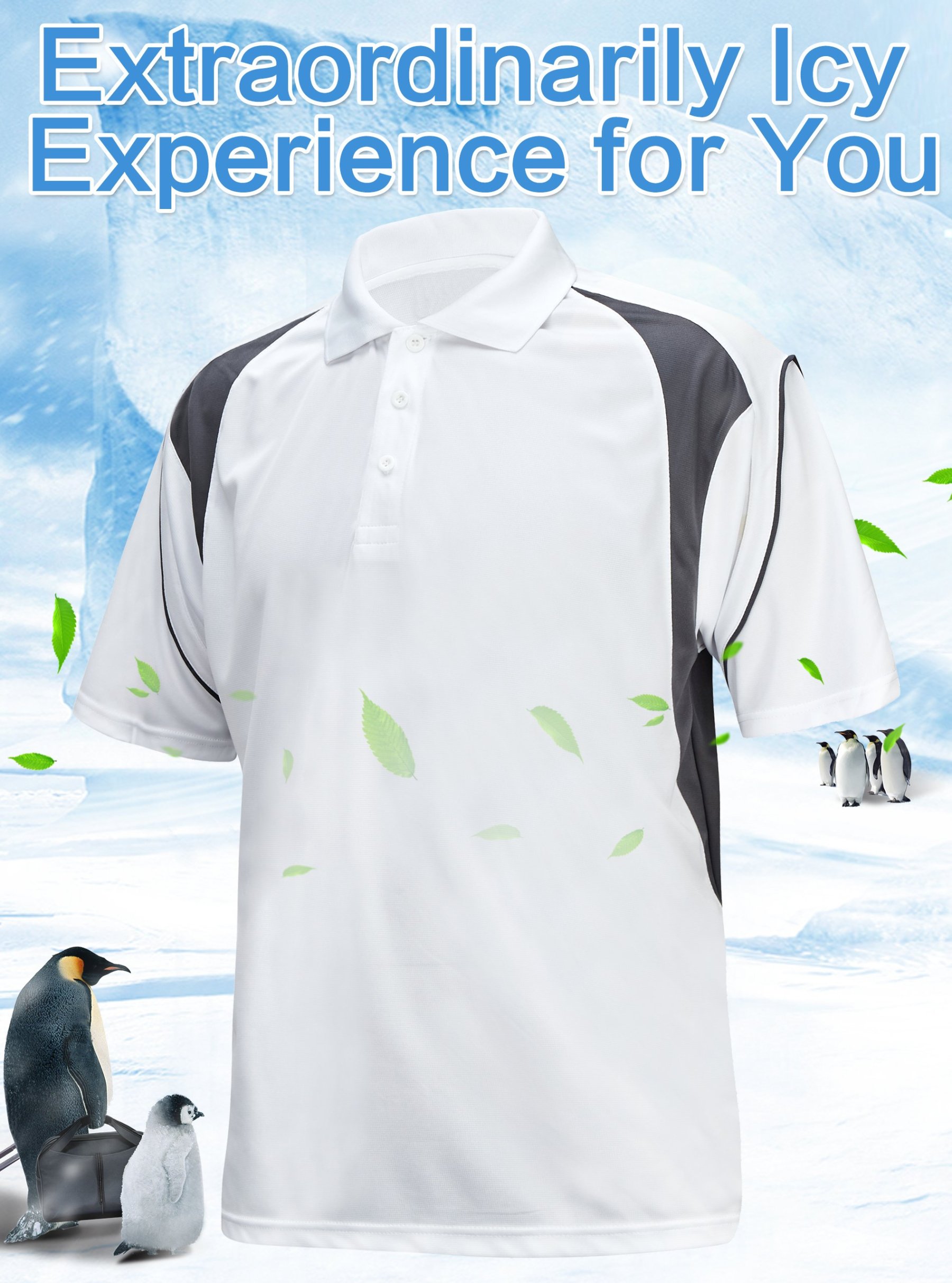 ZITY Men's Button Up Dri Fit White Polo Shirt-ZITY1022