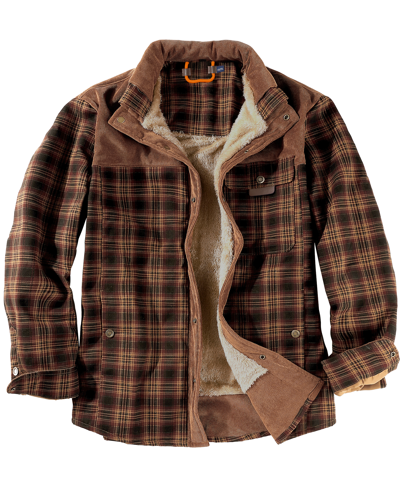 ZITY Men's Long Sleeve Full Zipper Casual Plaid Jacket-AUMPJ00583