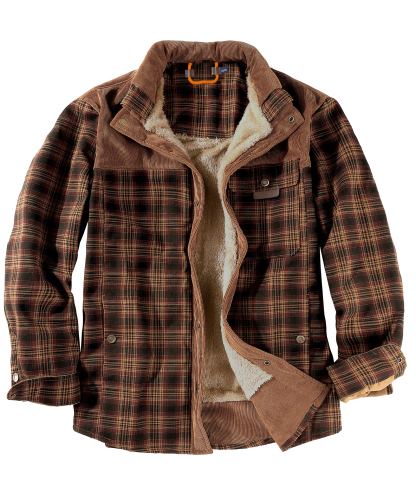 ZITY Men's Long Sleeve Full Zipper Casual Plaid Jacket-AUMPJ00583