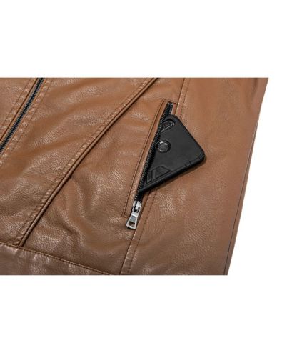 ZITY Men's Full Zipper Regular Fit Leather Jacket-ZPK007130