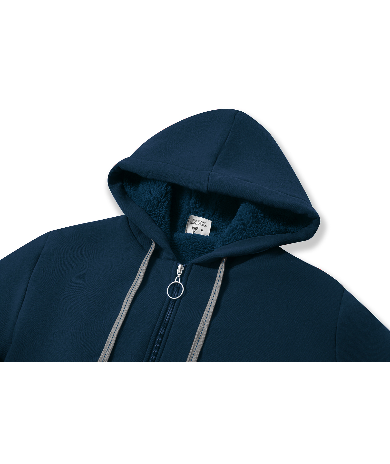 ZITY Women's Solid Color Full Zipper Warm Fleece Hoodie-CUWFH01718