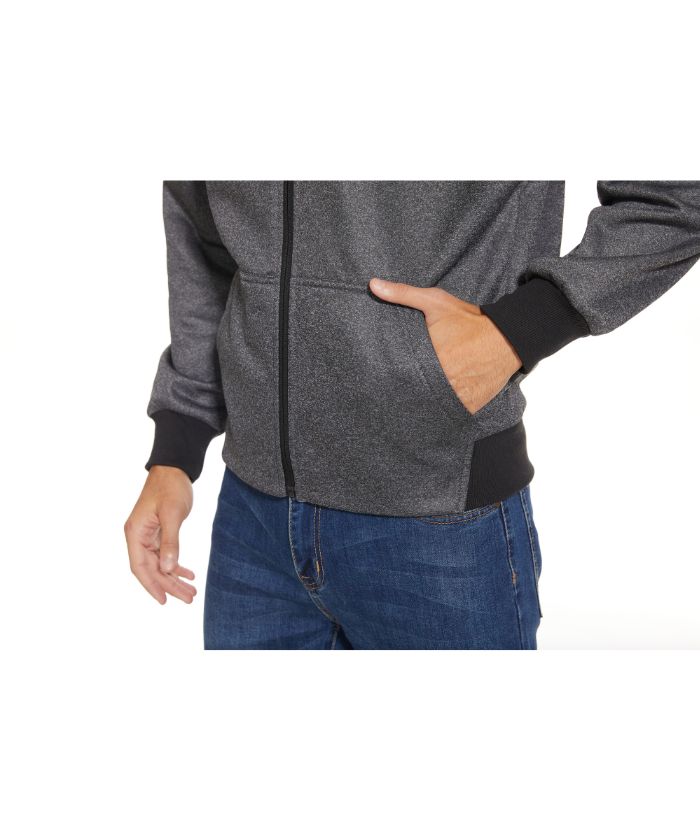 ZITY Men's Full Zipper Solid Color Casual Hoodie-CFMWY00025