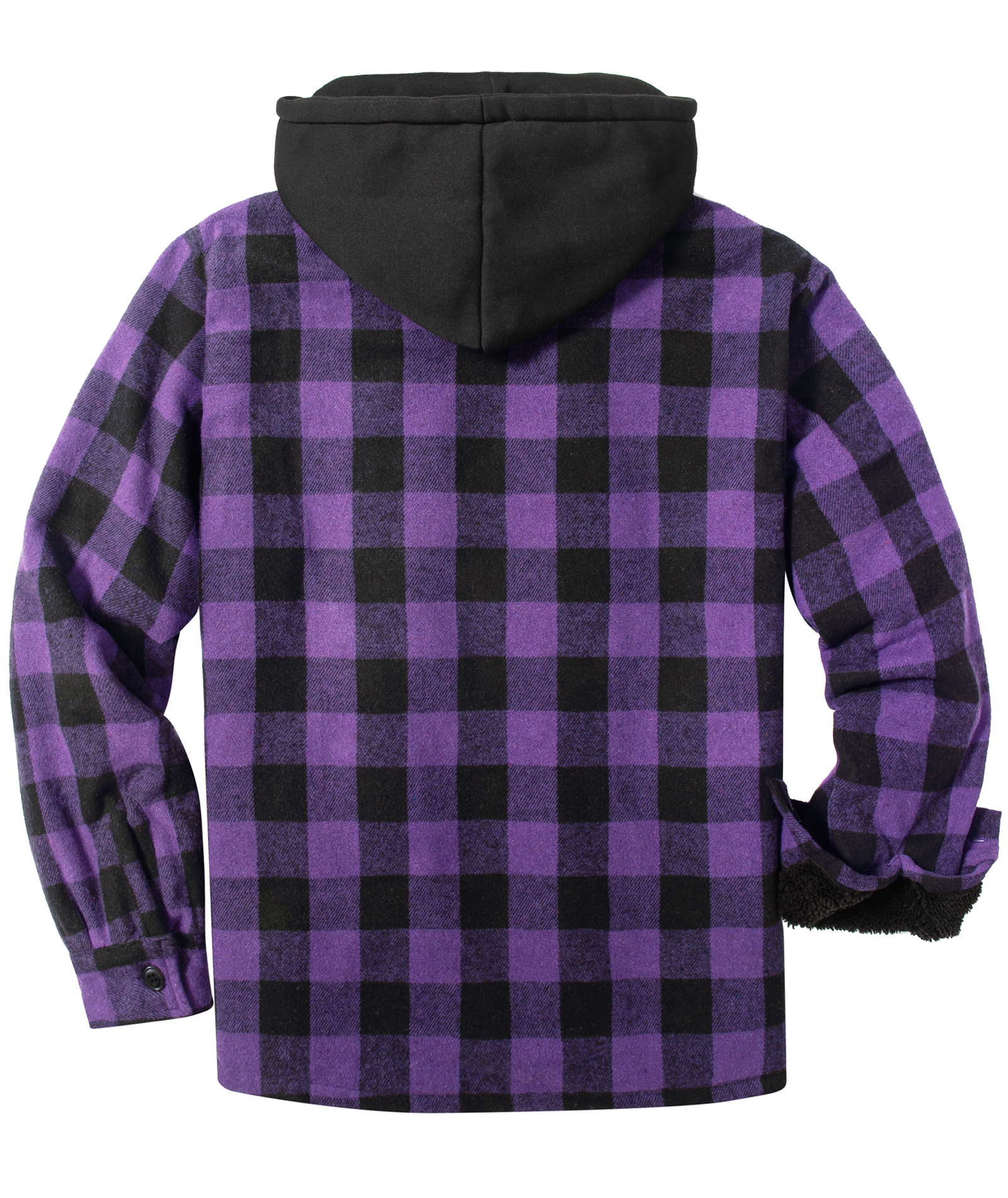ZITY Men's Full Zipper Long Sleeve Fleece Plaid Hoodie-CUMJA04083