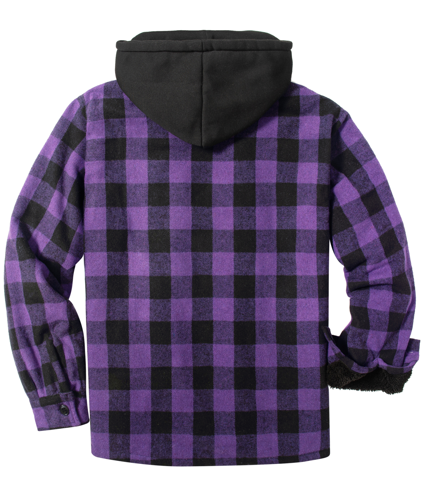 ZITY Men's Full Zipper Long Sleeve Fleece Plaid Hoodie-CUMJA04083