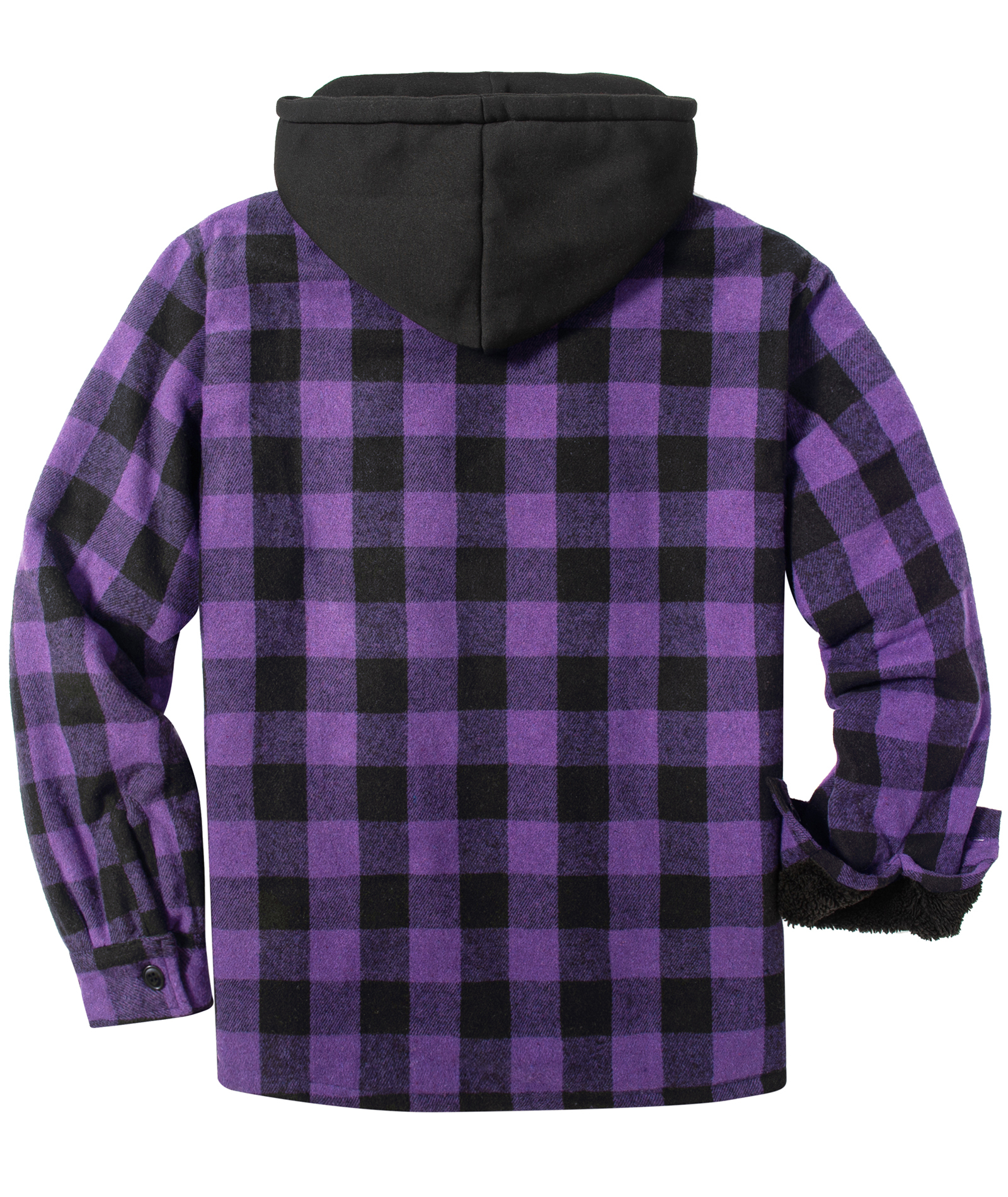 ZITY Men's Full Zipper Long Sleeve Fleece Plaid Hoodie-CUMJA04083