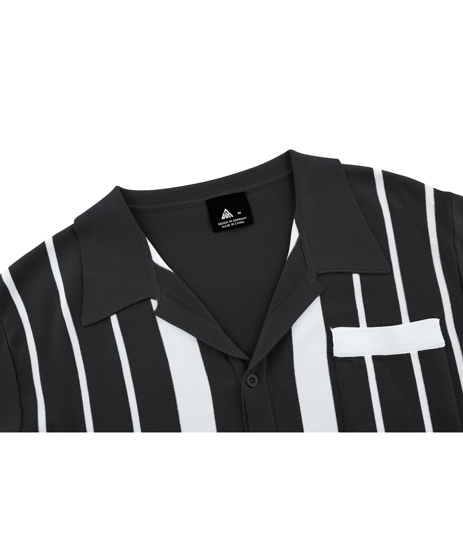 ZITY Men's Knitted Button Down Vintage Vercital Stripe Dry Fit Polo Shirt-CUMPO01701 | Zitysports