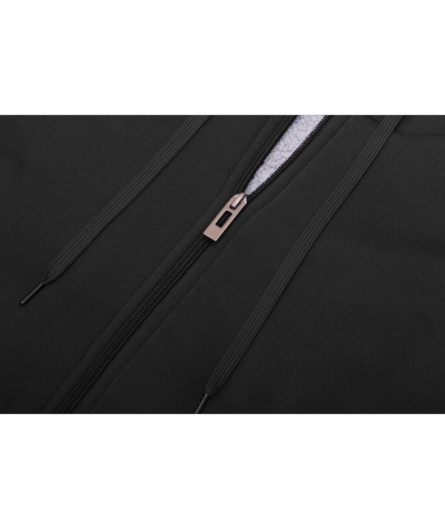 ZITY Men's Full Zip Up Contrast Color Fleece Hoodie-zity1712