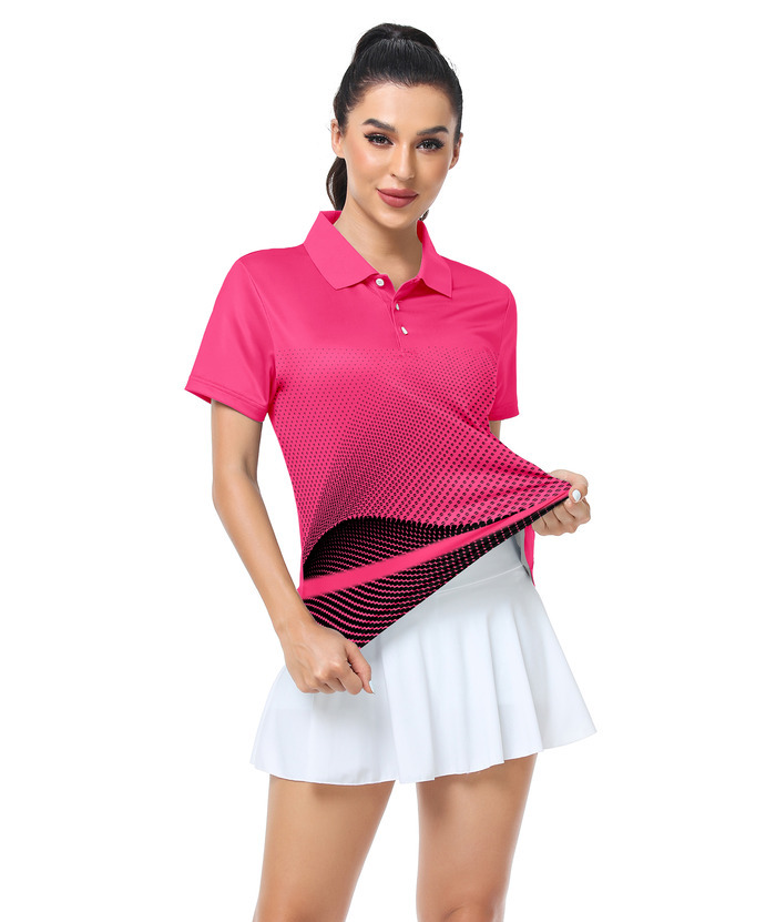 ZITY Women's Tennis Button-Up Short Sleeve Fast Dry Polo Shirt-ZPK001220 | Zitysports