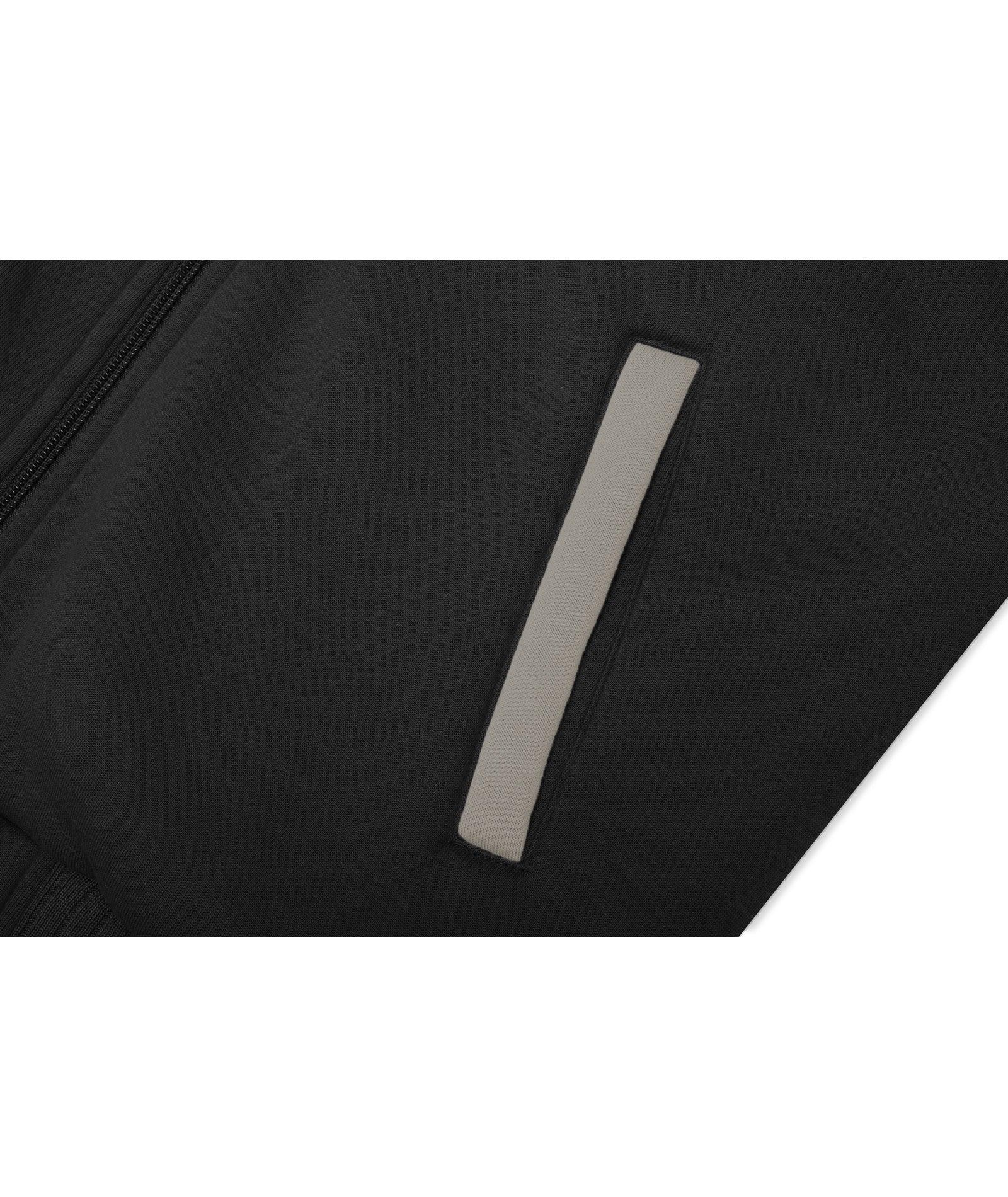 ZITY Men's Full Zip Up Contrast Color Fleece Hoodie-zity1712