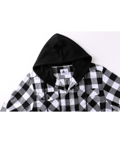 ZITY Men's Color Block Pattern Long Sleeve Casual Plaid Flannel Shirt-ZPK006185 | Zitysports