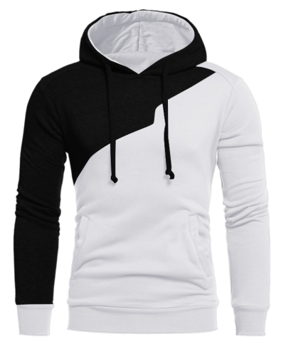 ZITY Men's Long Sleeve Patchwork Color Block Athletic Hoodie-DUMFH04916|Zitysports