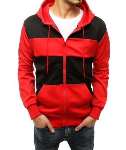ZITY Men's Polyester Long Sleeve Color Block Full Zip Casual Hoodie-DUMFH04995|Zitysports