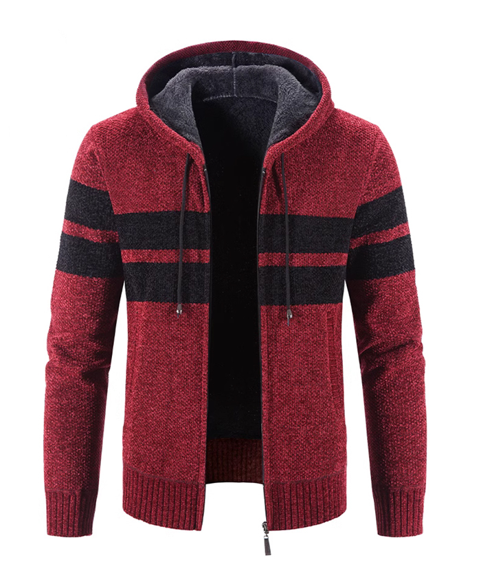 Wholesale Men's Knitted Full Zip Slim Fit Hoodie | Zitysports