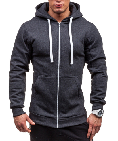 ZITY Men's Long Sleeve Full Zipper Casual Hoodie with Kangaroo Pockets-DUMHD05003|Zitysports