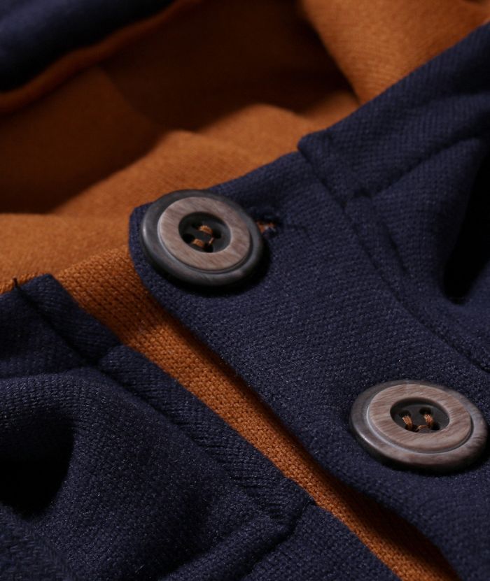 ZITY Men's Fashion Button Fleece Casual Long Sleeve Outdoor Hoodie-DUMFH05034|Zitysports