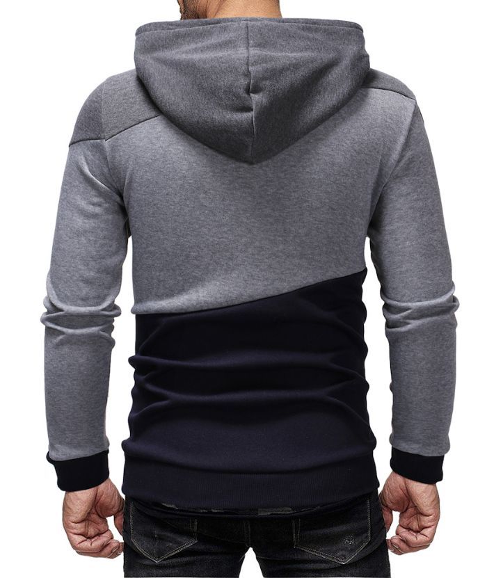 ZITY Men's Long Sleeve Three Color Splicing Cotton Hoodie-DUMFH05106|Zitysports